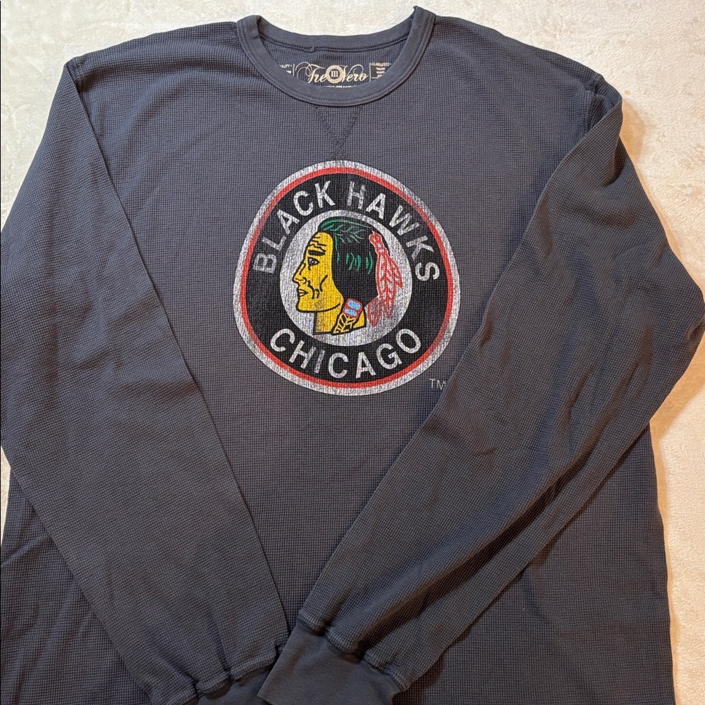 Chicago Blackhawks NHL Shirt Mens Size 2XL XXL long sleeve waffle Tre Vero USA